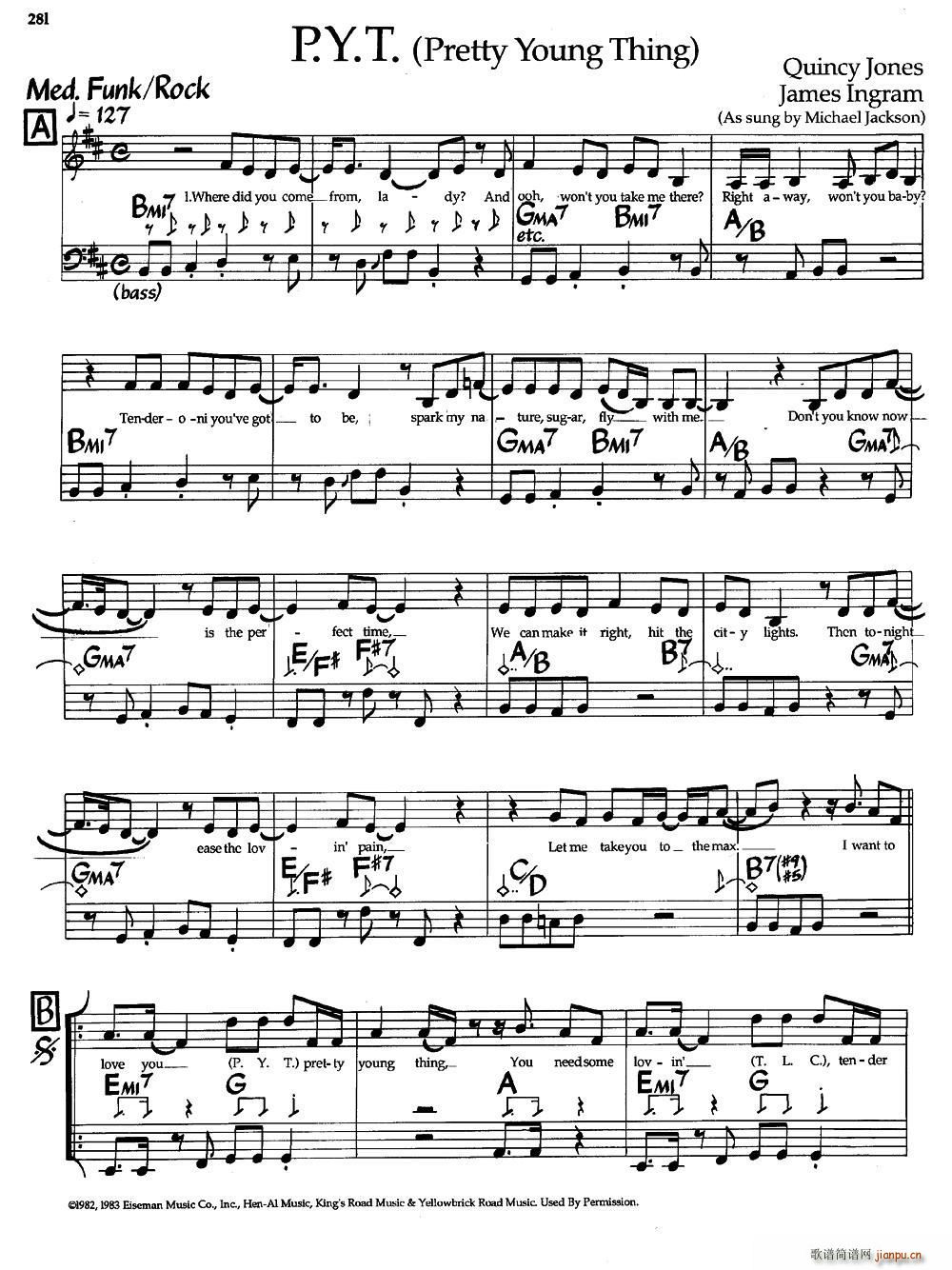 p y t pretty young thing 爵士钢琴曲(钢琴谱)1