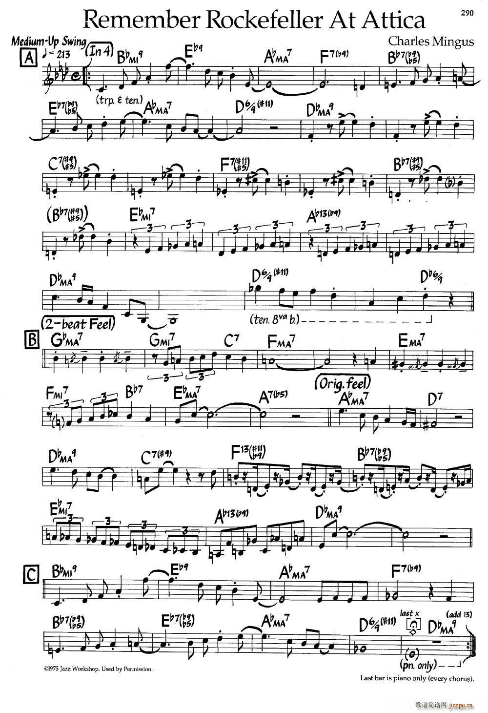 Remember Rockefeller At Attica 爵士钢琴曲(钢琴谱)1