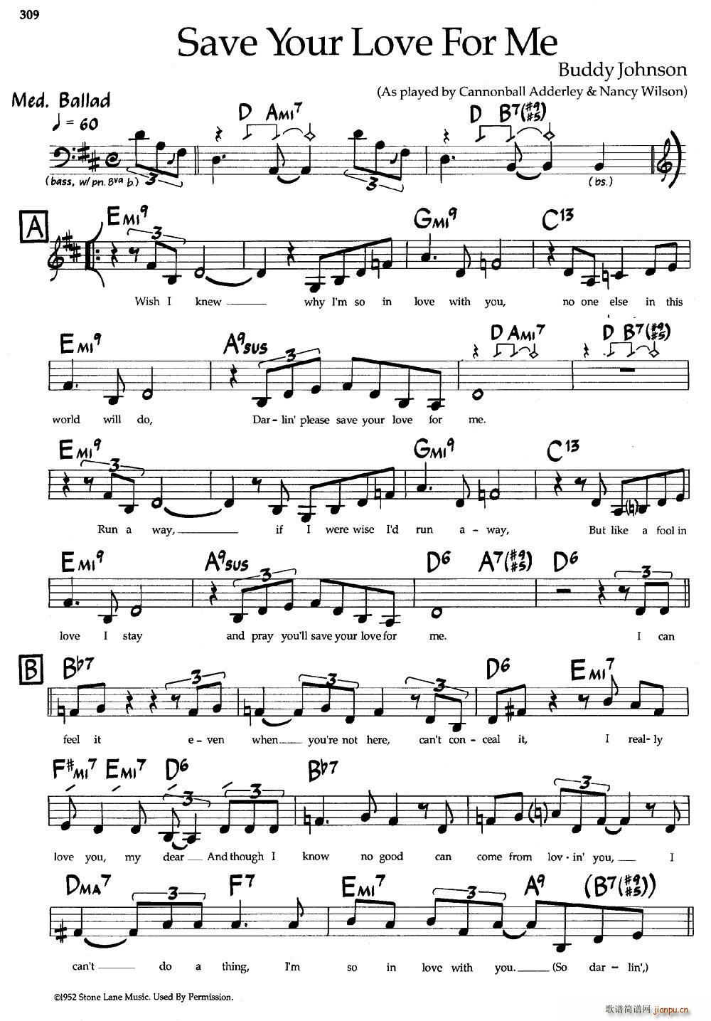 Save Your Love For Me 爵士钢琴曲(钢琴谱)1