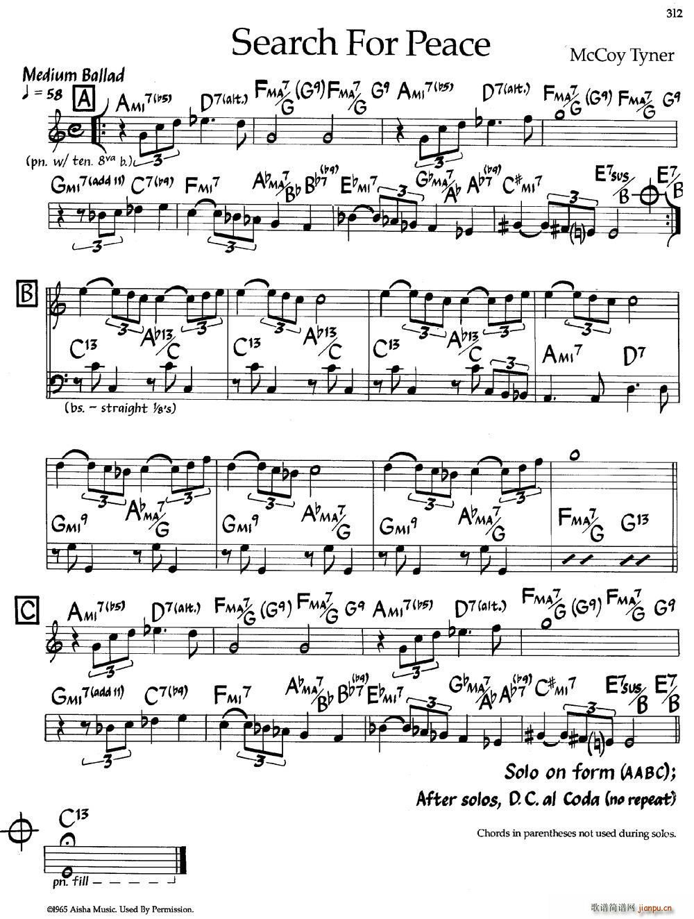 Search For Peace 爵士钢琴曲(钢琴谱)1