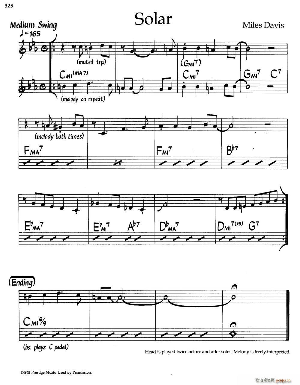 Solar 爵士钢琴曲(钢琴谱)1