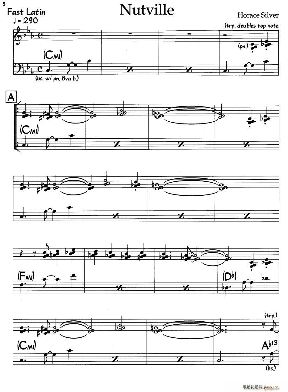 Nutville 爵士钢琴曲(钢琴谱)1