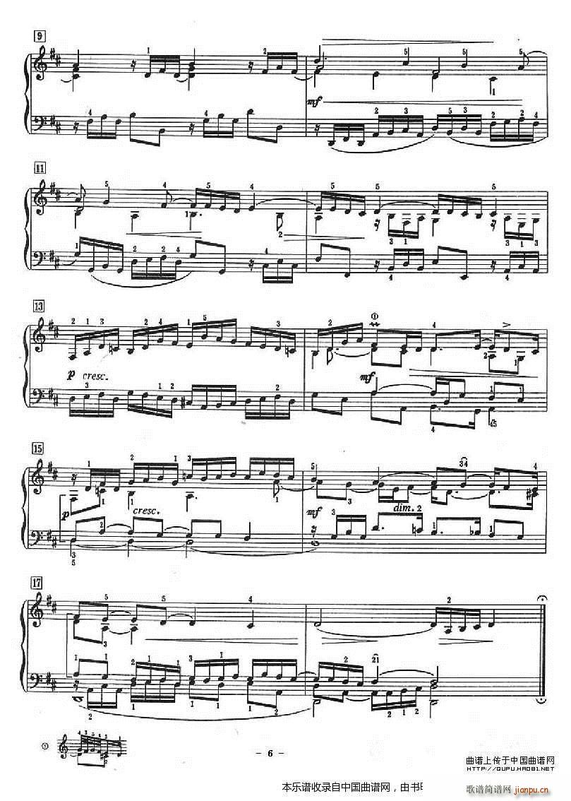 十二首小前奏曲 为初学者而作的练习曲(钢琴谱)6