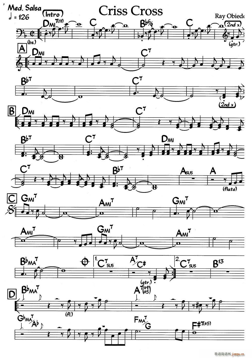 Criss Cross 爵士钢琴曲(钢琴谱)1