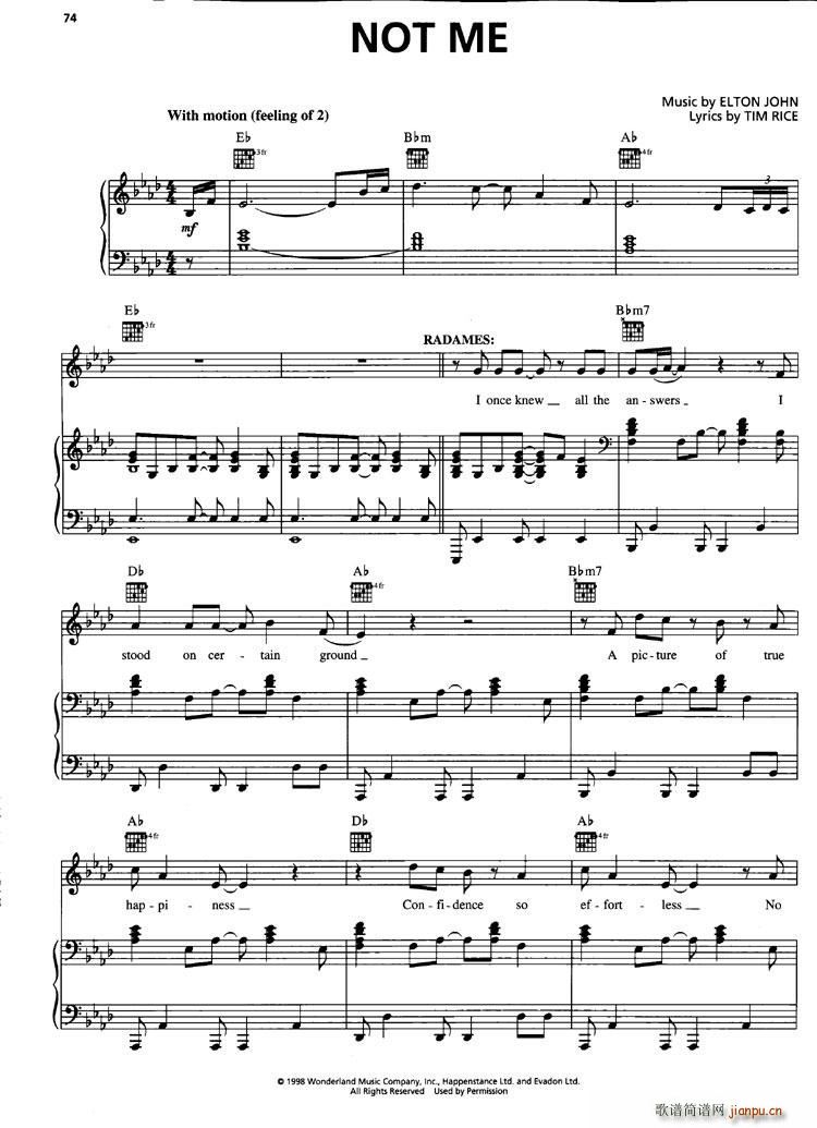 NOT ME(钢琴谱)1