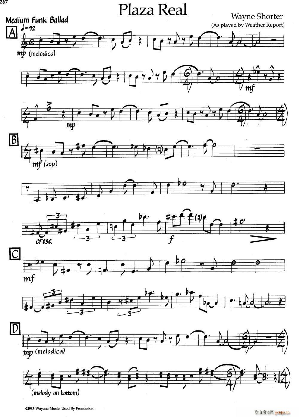 Plaza Real 爵士钢琴曲(钢琴谱)1