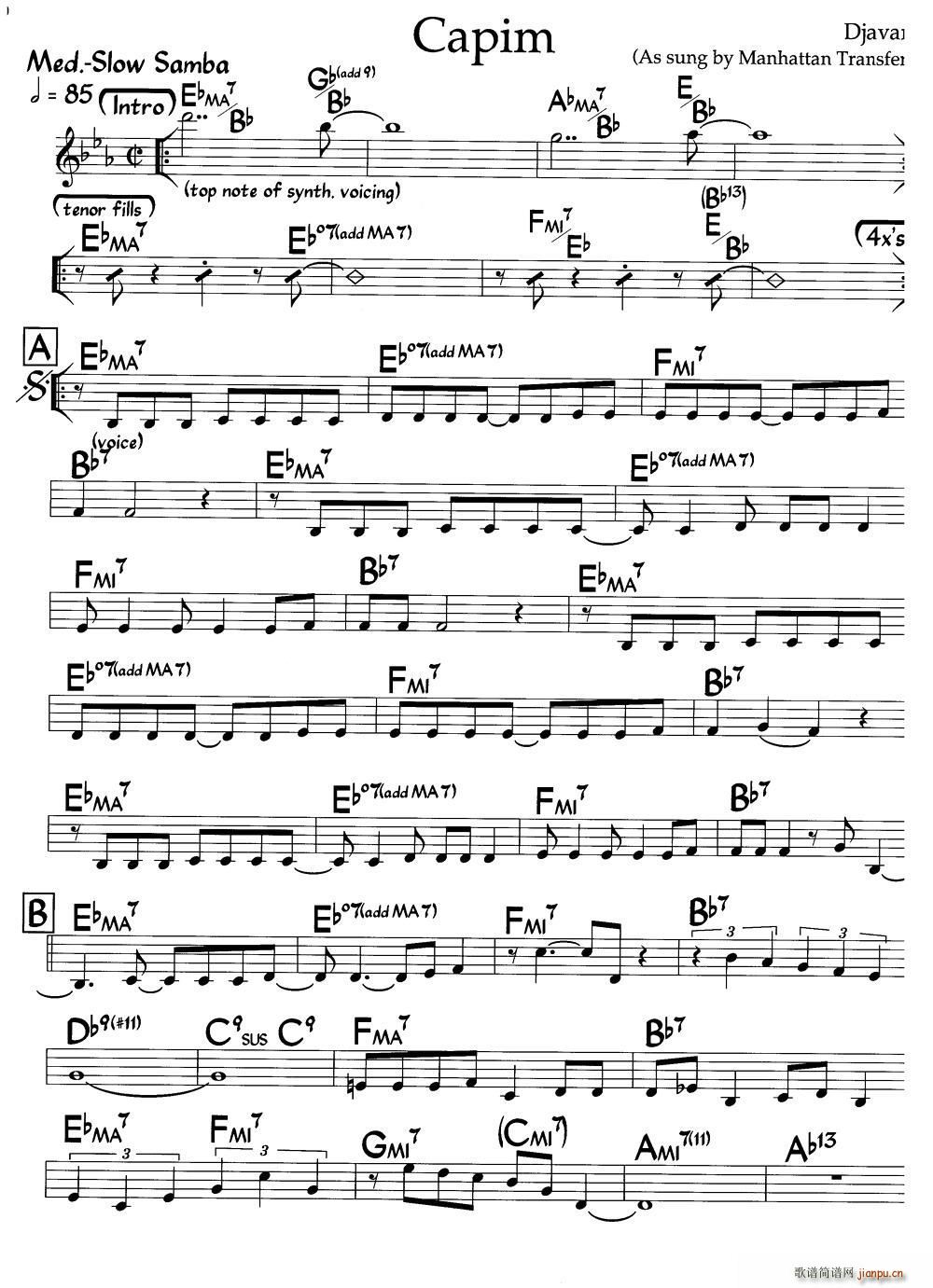 Capim 爵士钢琴曲(钢琴谱)1