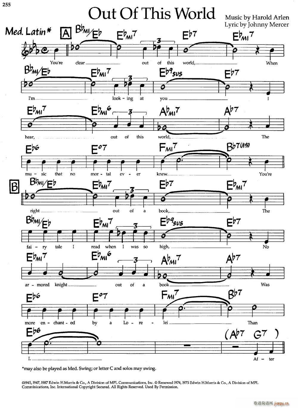 Out Of This World 爵士钢琴曲(钢琴谱)1