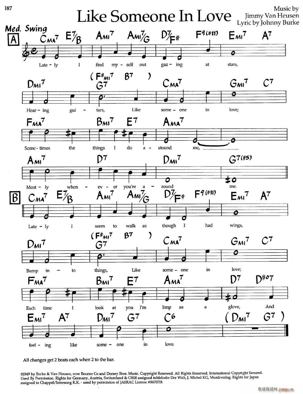 Like Someone In Love 爵士钢琴曲(钢琴谱)1