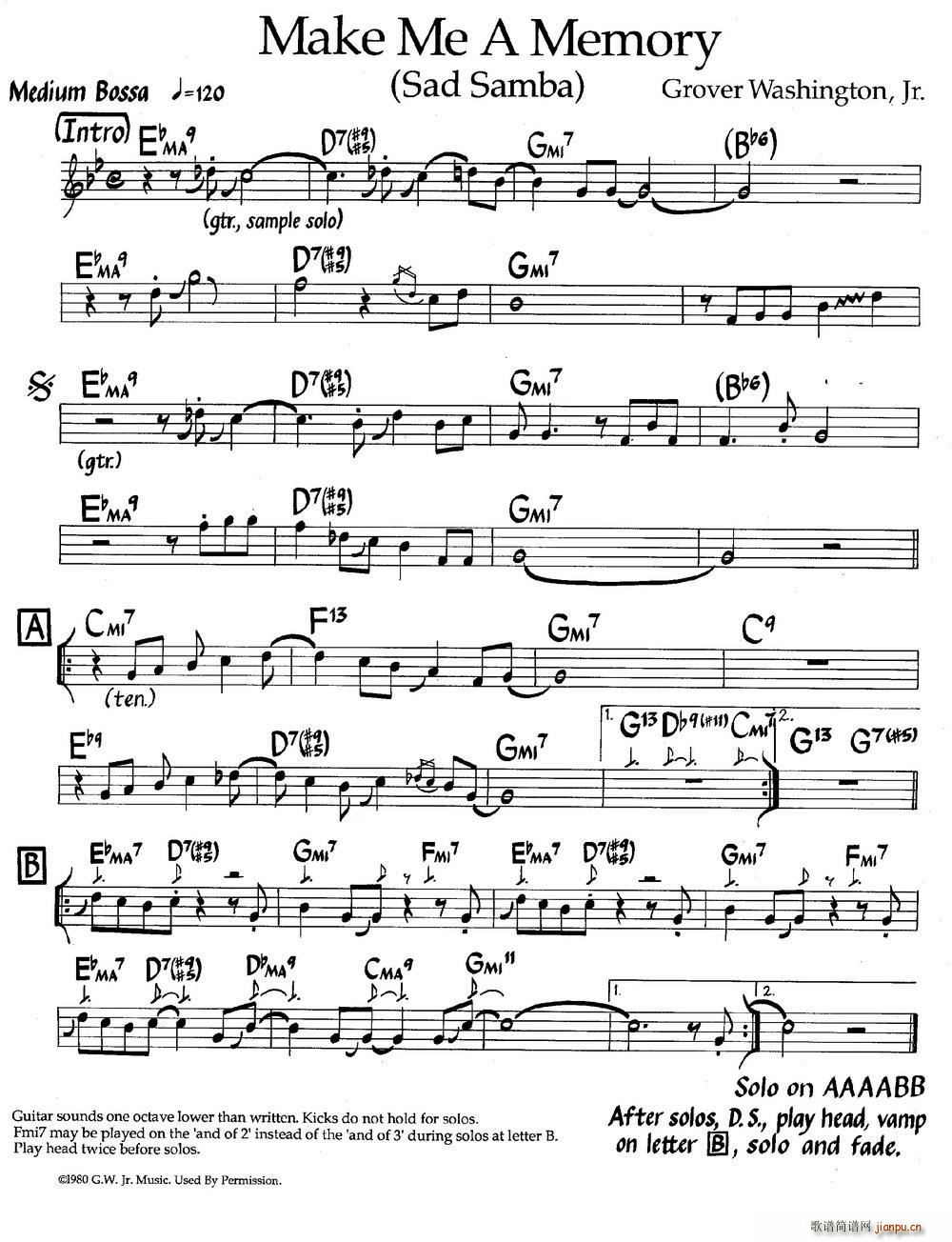 Make Me A Memory 爵士钢琴曲(钢琴谱)1