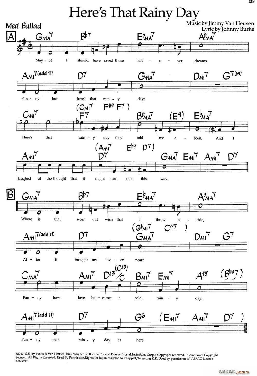 Here s That Rainy Day 爵士钢琴曲(钢琴谱)1