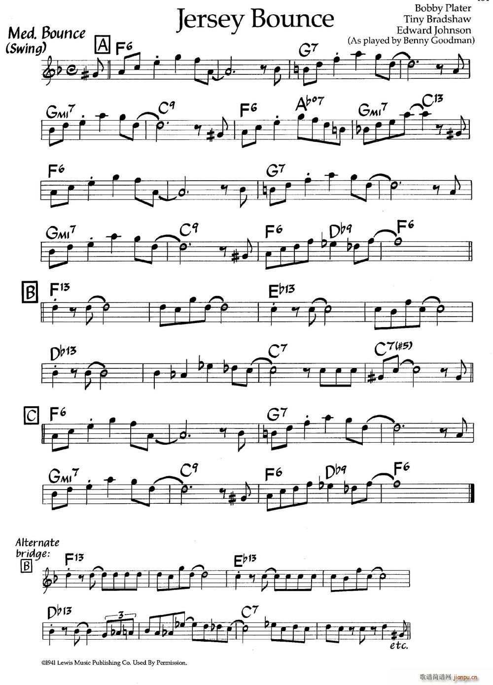 Jersey Bounce 爵士钢琴曲(钢琴谱)1