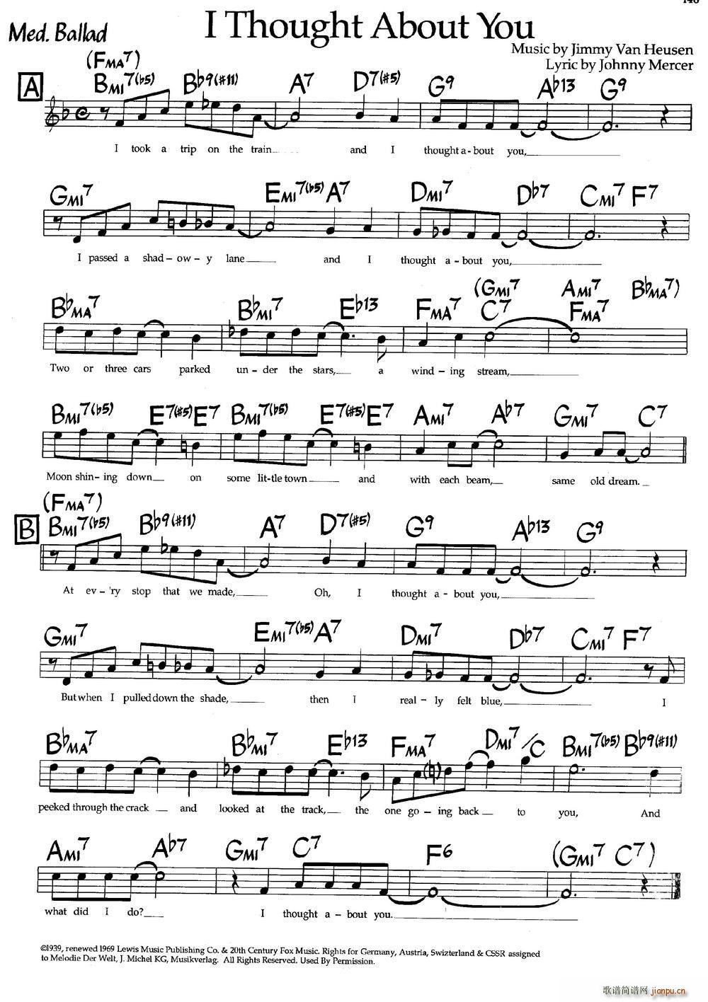 I Thought About You 爵士钢琴曲(钢琴谱)1