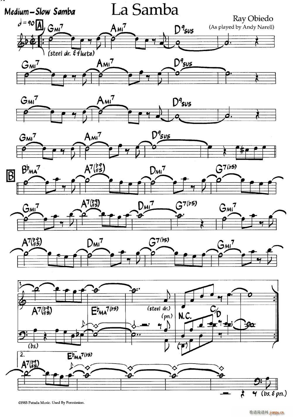 La Samba 爵士钢琴曲(钢琴谱)1