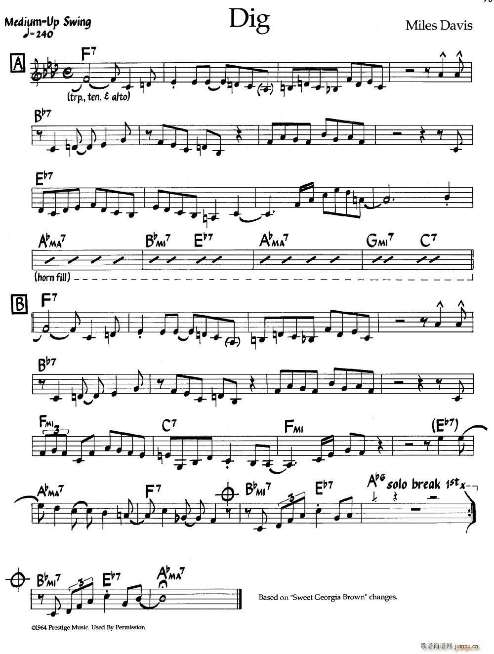 Dig 爵士钢琴曲(钢琴谱)1