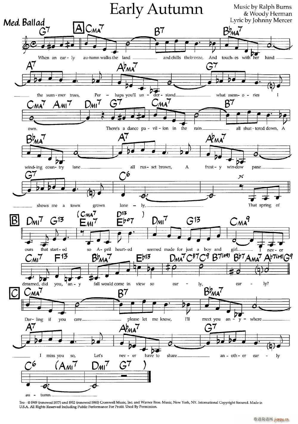 Early Autumn 爵士钢琴曲(钢琴谱)1
