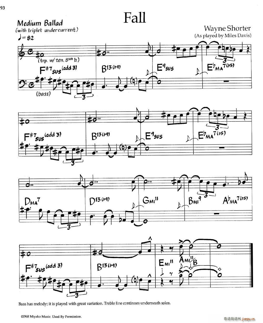 Fall 爵士钢琴曲(钢琴谱)1