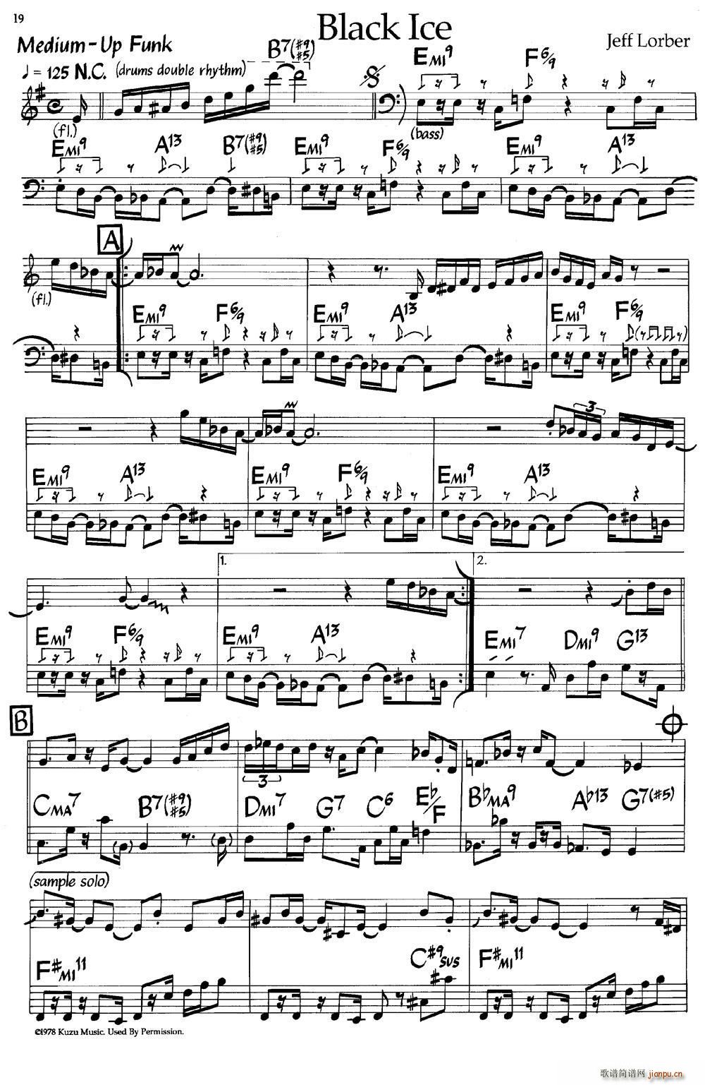 Black Ice 黑冰 爵士钢琴曲(钢琴谱)1