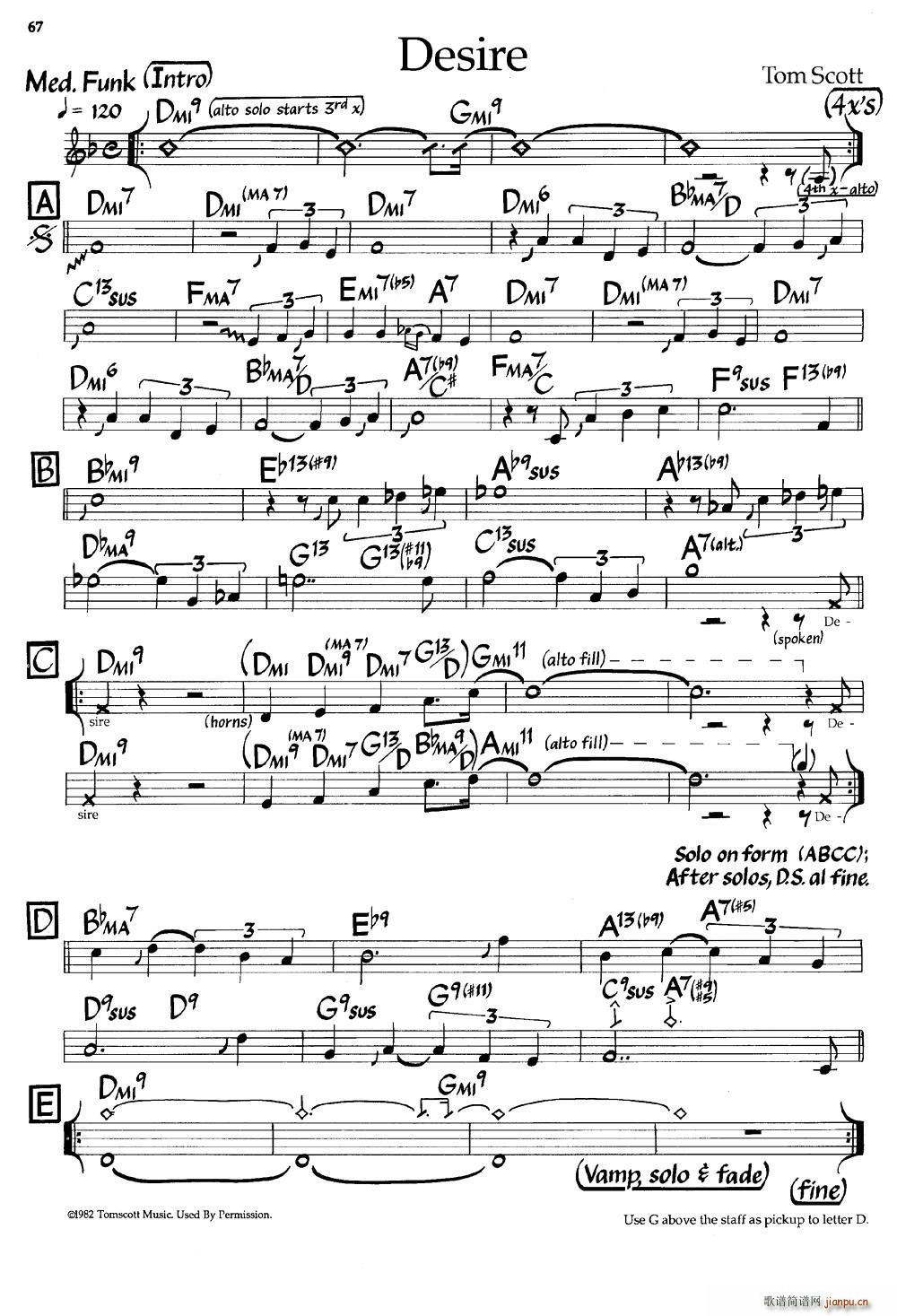 Desire 爵士钢琴曲(钢琴谱)1