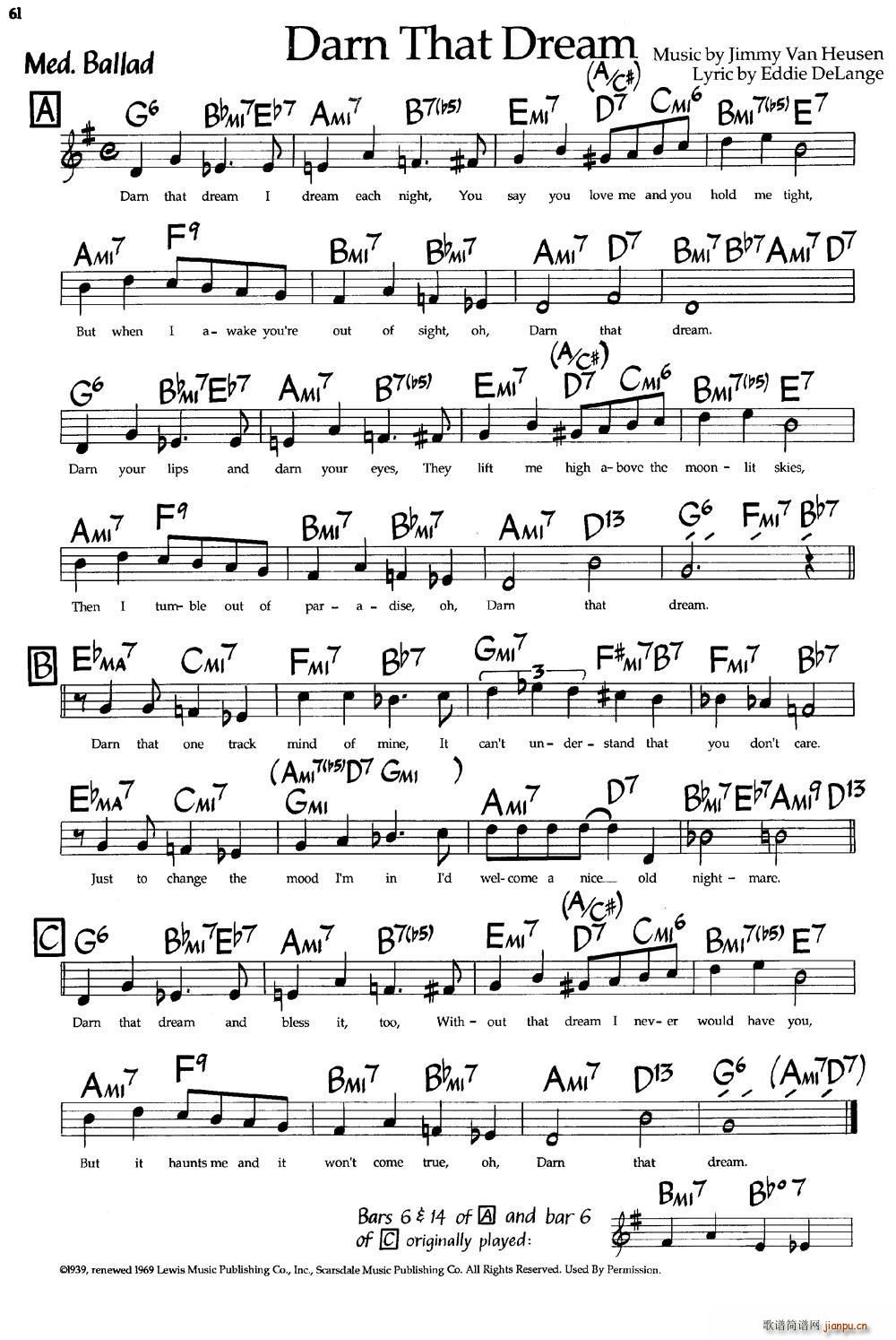 Darn That Dream 织梦 爵士钢琴曲(钢琴谱)1