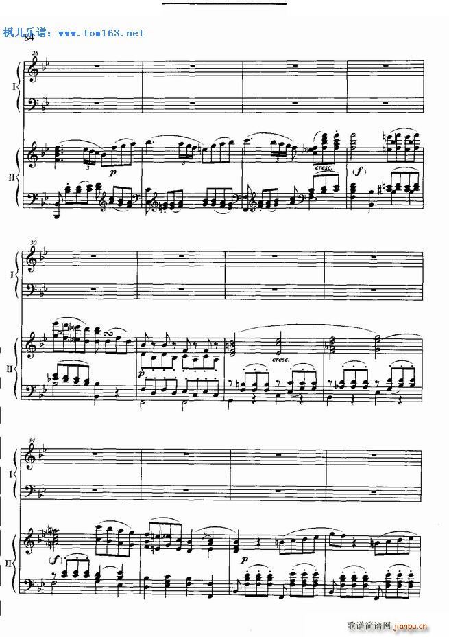 浪漫曲 降B大调钢琴协奏曲第二乐章(钢琴谱)3
