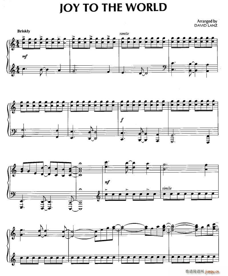 Joy To The World(钢琴谱)1