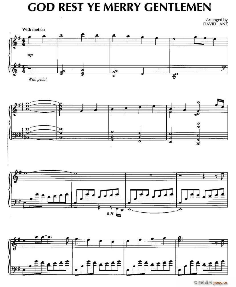 God Rest Ye Merry Gentlemen(钢琴谱)1