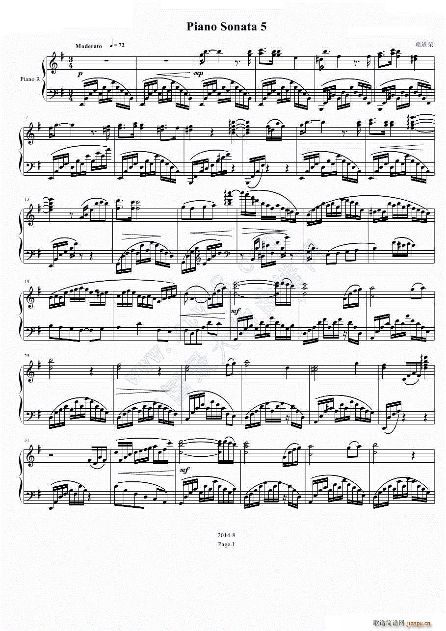 Piano Sonata 5(钢琴谱)1