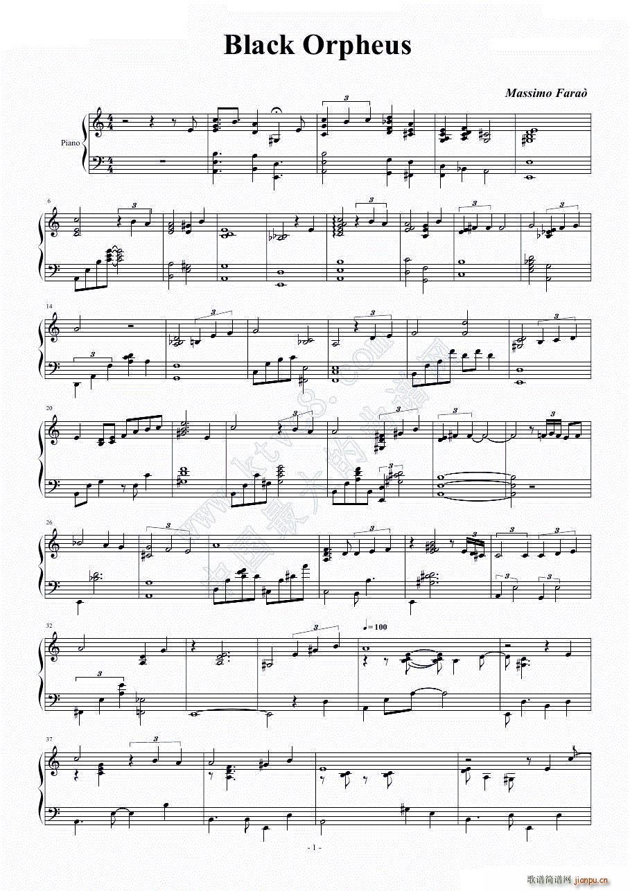 Black Orpheus(钢琴谱)1