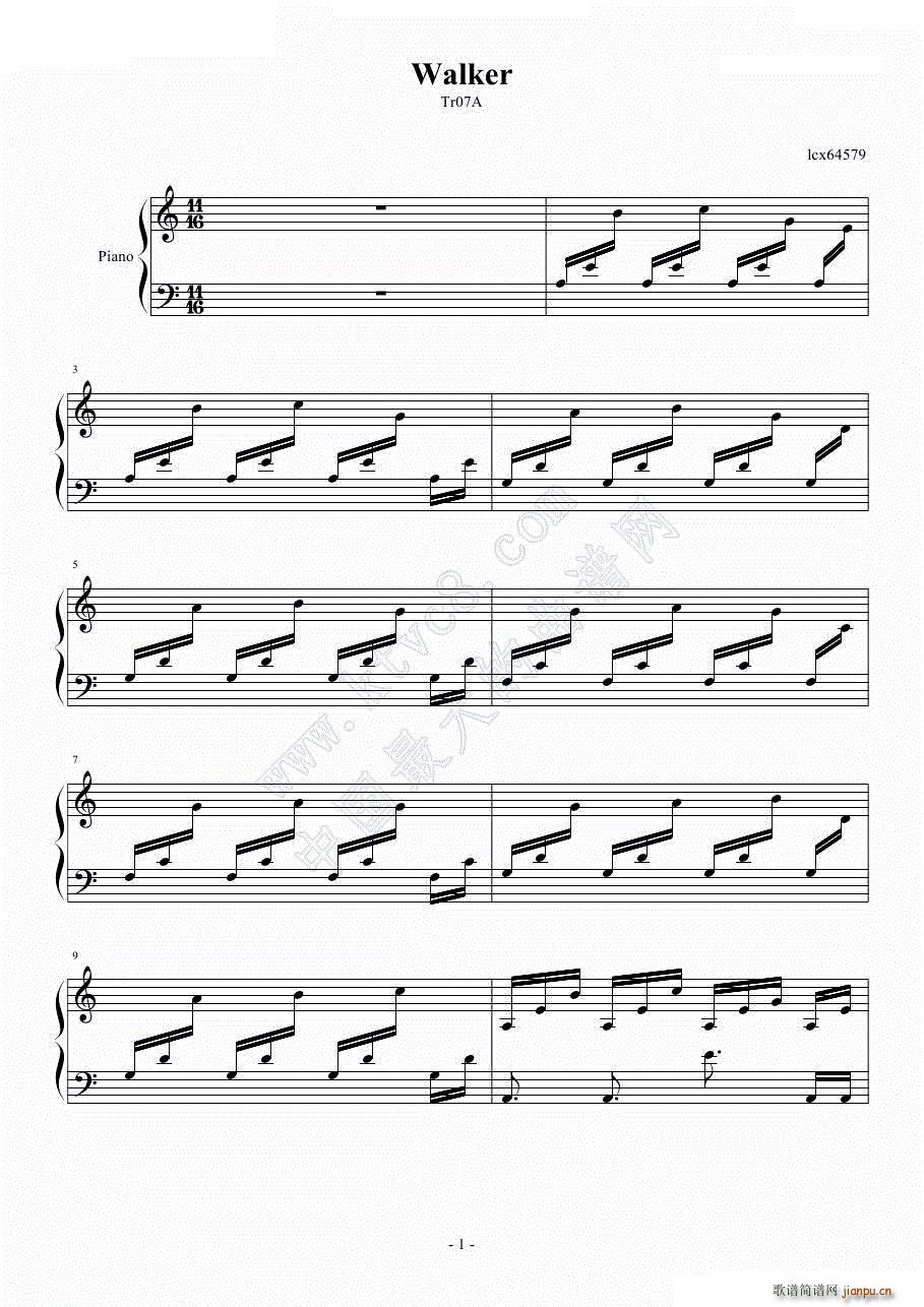 漫步者 适合下雨时听(钢琴谱)1