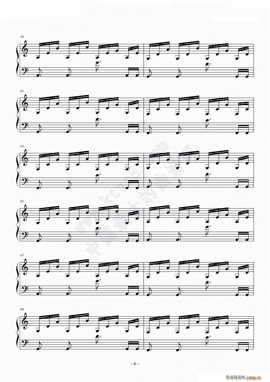 漫步者 适合下雨时听(钢琴谱)6