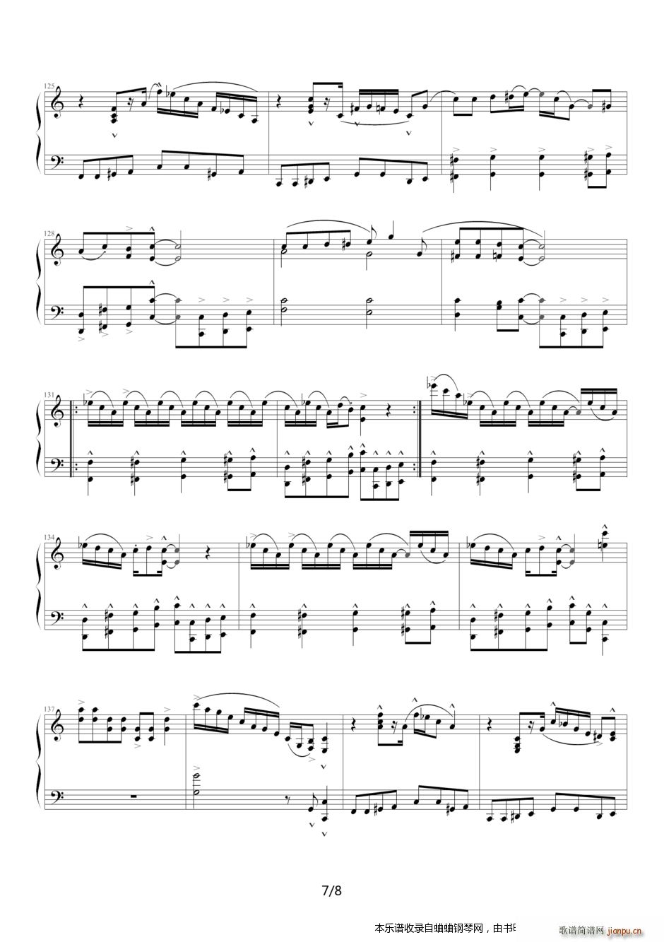 猎狗 泔脚 霍当舞 好玩好听的爵士音乐(钢琴谱)7