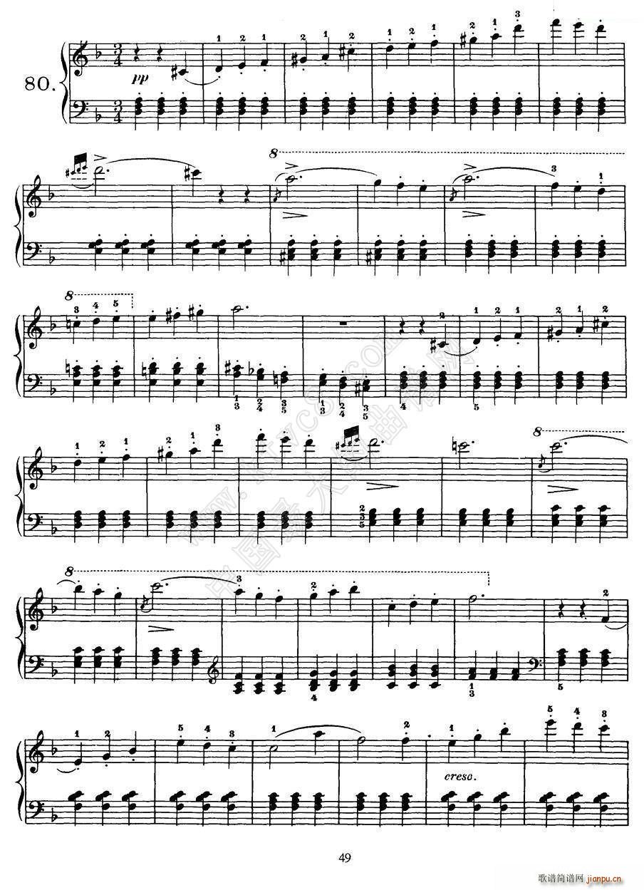 Czerny 100 Progressive Studies Op 139 78 83(钢琴谱)3