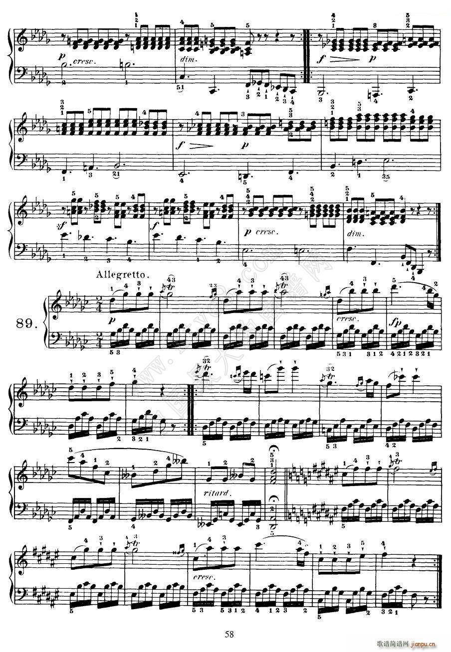 Czerny 100 Progressive Studies Op 139 84 90(钢琴谱)3