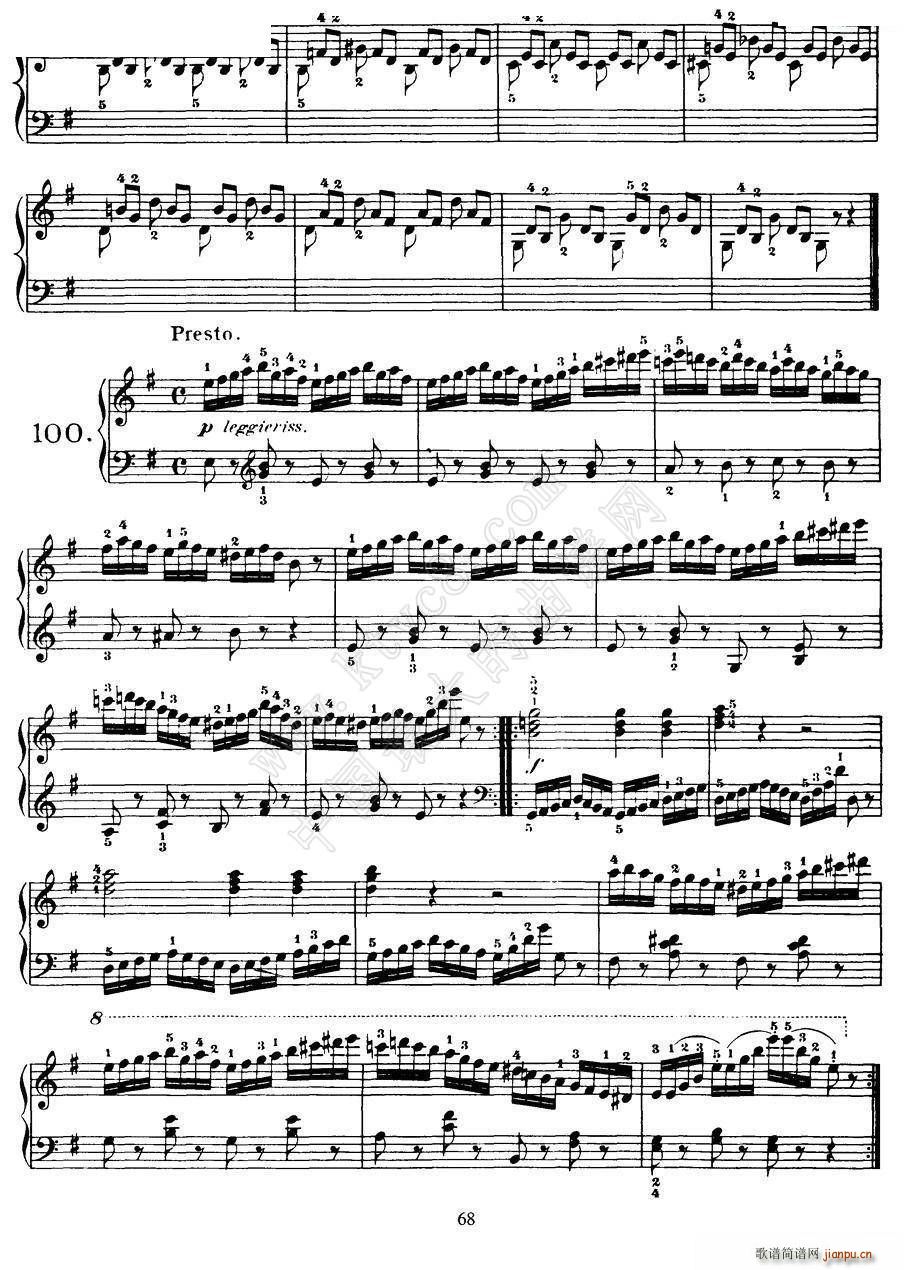 Czerny 100 Progressive Studies Op 139 91 100(钢琴谱)9