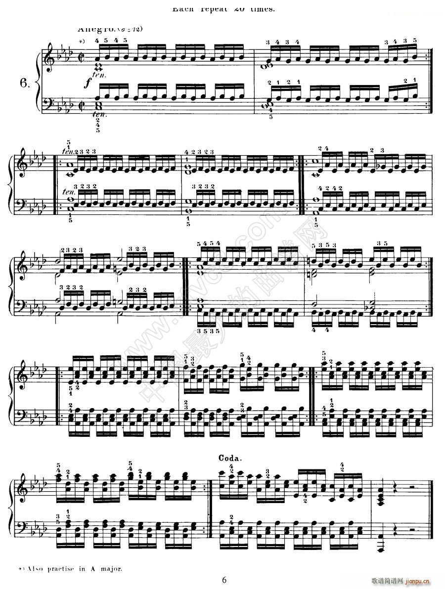 Czerny 40 Daily Exerci Op 337 6 10 40首日常训练曲(钢琴谱)1