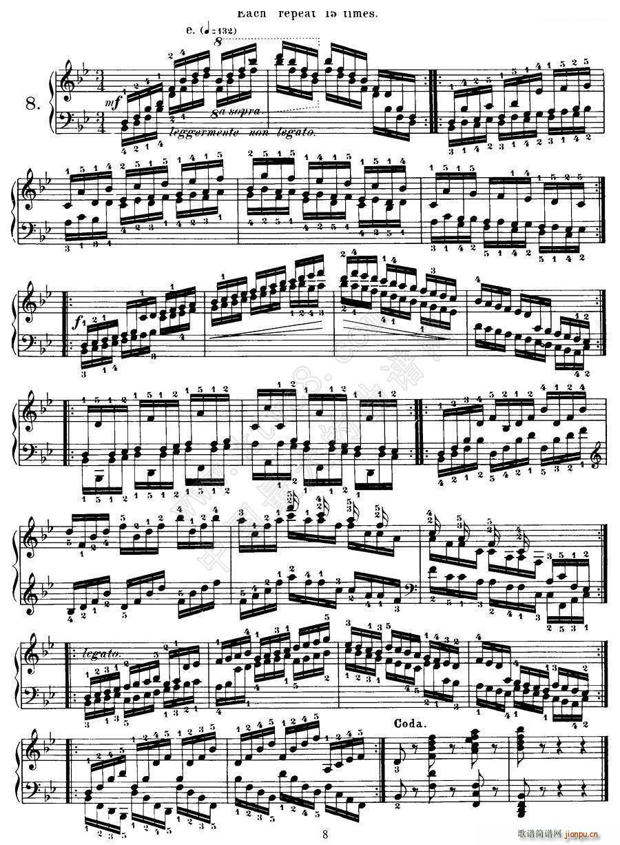 Czerny 40 Daily Exerci Op 337 6 10 40首日常训练曲(钢琴谱)3