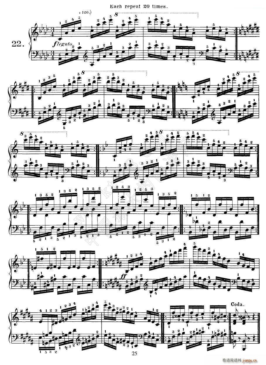 Czerny 40 Daily Exerci Op 337 20 25 40首日常训练曲(钢琴谱)3