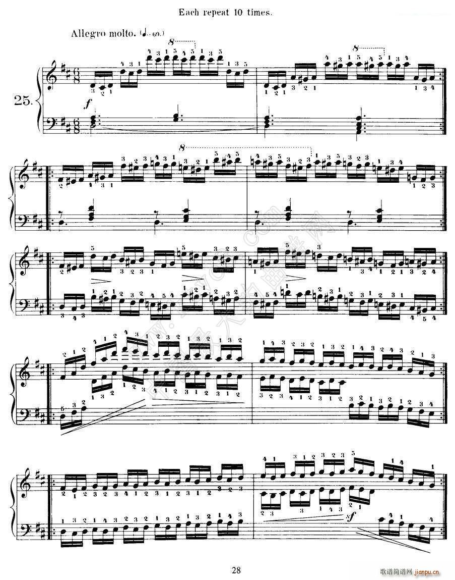 Czerny 40 Daily Exerci Op 337 20 25 40首日常训练曲(钢琴谱)6