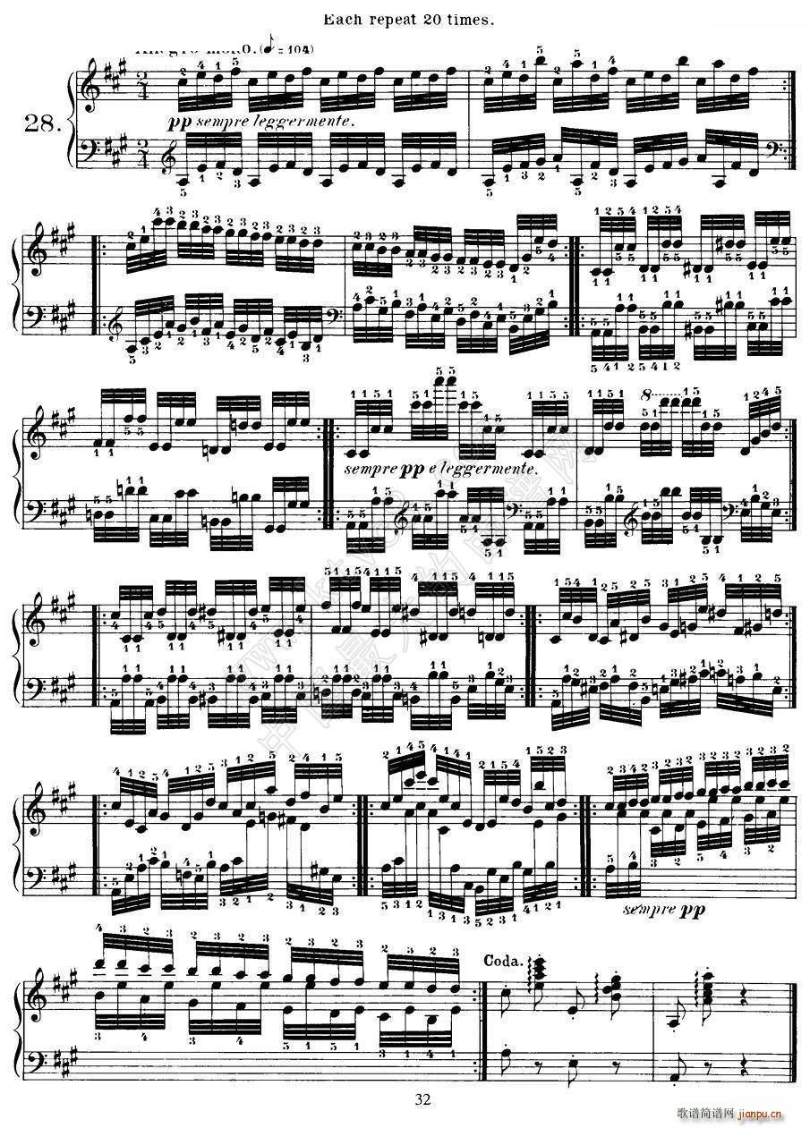 Czerny 40 Daily Exerci Op 337 25 30 40首日常训练曲(钢琴谱)3