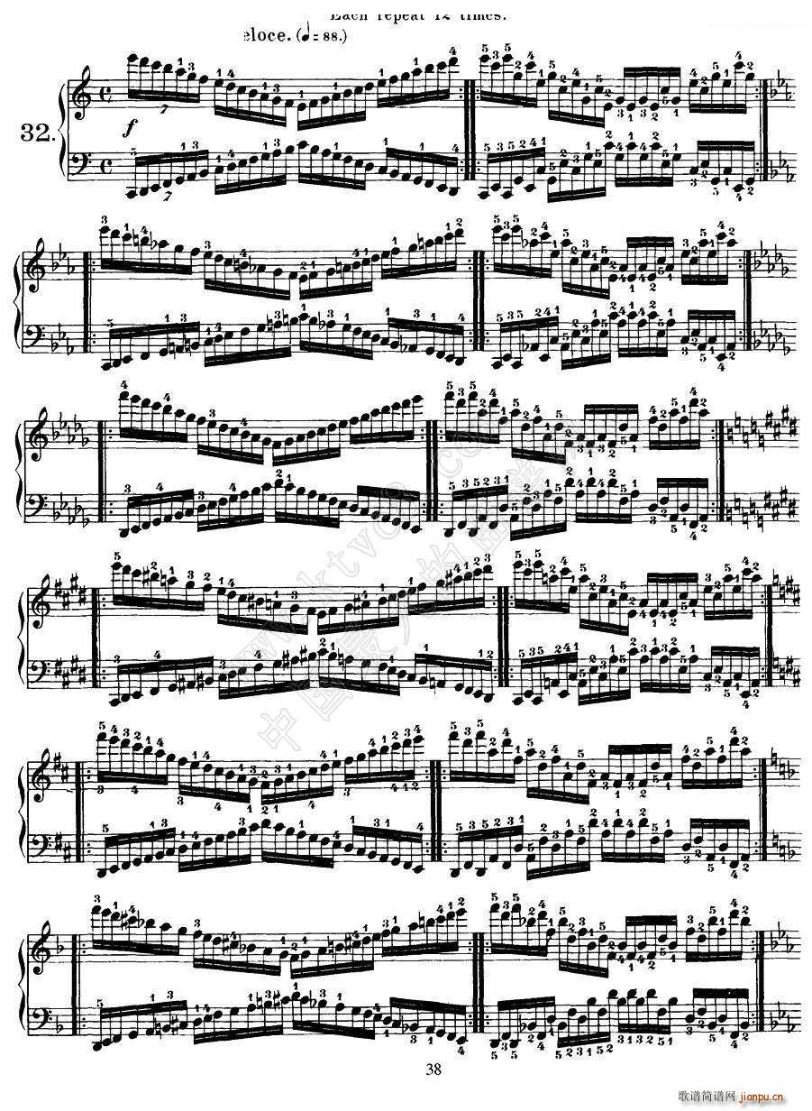 Czerny 40 Daily Exerci Op 337 31 35 40首日常训练曲(钢琴谱)3