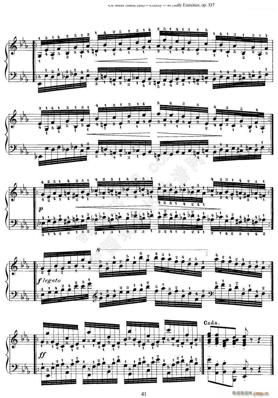 Czerny 40 Daily Exerci Op 337 31 35 40首日常训练曲(钢琴谱)6