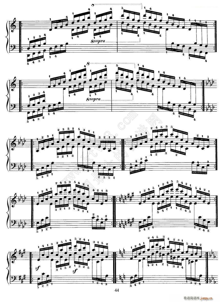 Czerny 40 Daily Exerci Op 337 31 35 40首日常训练曲(钢琴谱)9