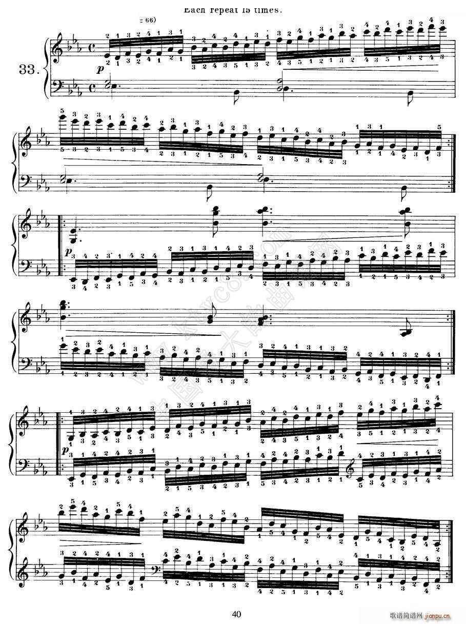 Czerny 40 Daily Exerci Op 337 31 35 40首日常训练曲(钢琴谱)5