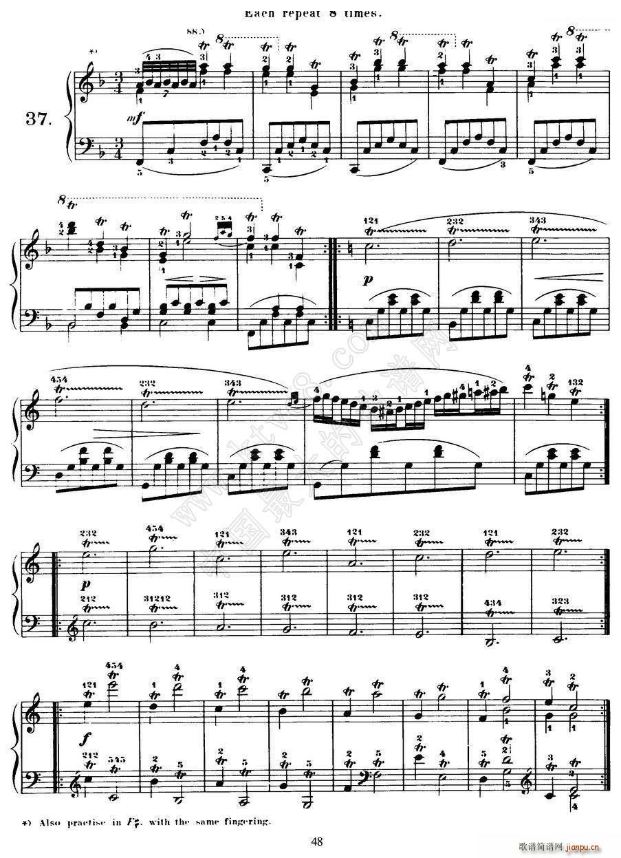 Czerny 40 Daily Exerci Op 337 35 40 40首日常训练曲(钢琴谱)3