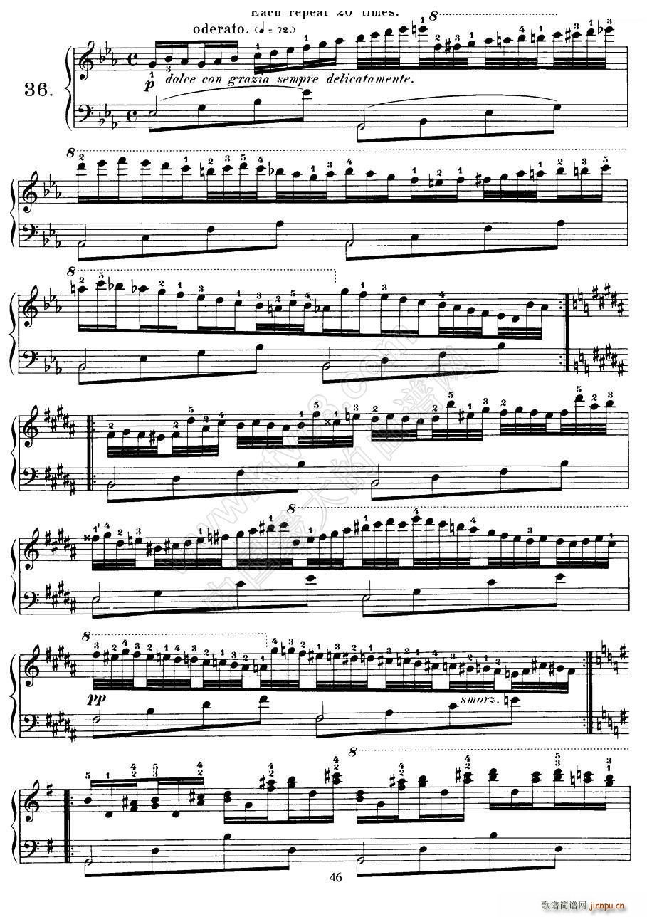 Czerny 40 Daily Exerci Op 337 35 40 40首日常训练曲(钢琴谱)1