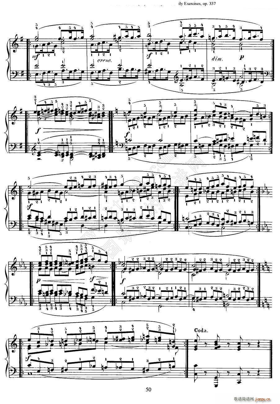 Czerny 40 Daily Exerci Op 337 35 40 40首日常训练曲(钢琴谱)5