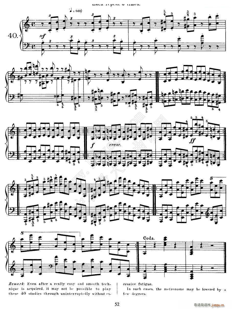 Czerny 40 Daily Exerci Op 337 35 40 40首日常训练曲(钢琴谱)7