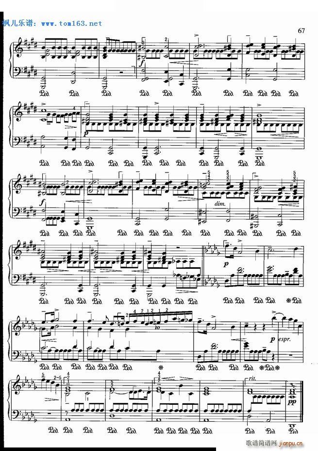 雨点前奏曲 降D大调(钢琴谱)3