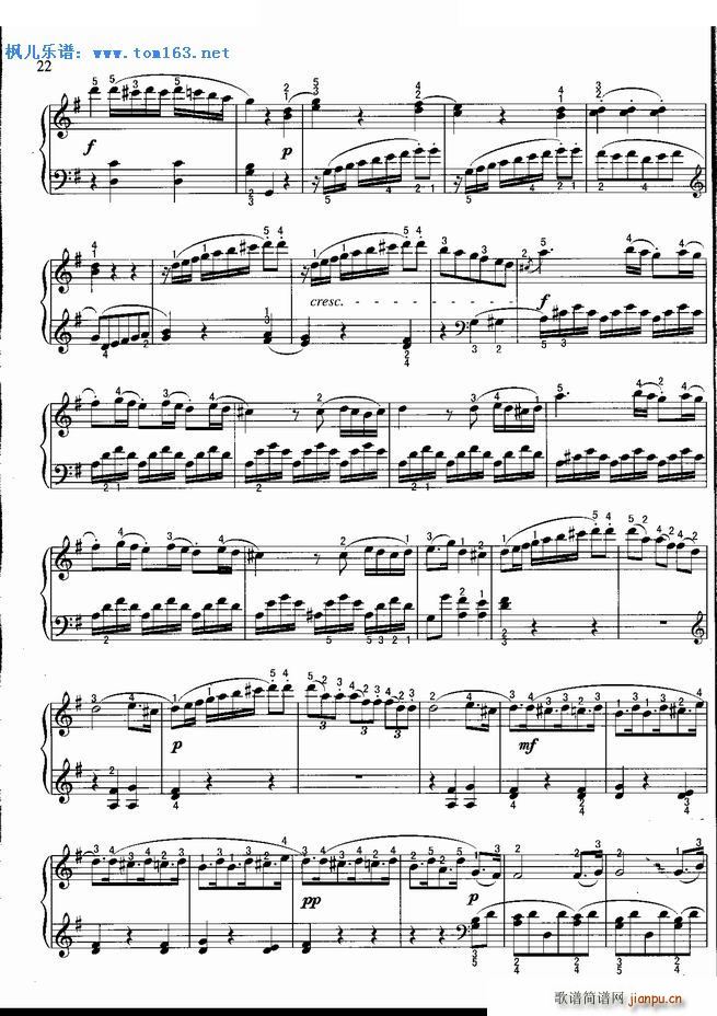 奏鸣曲 G大调(钢琴谱)6